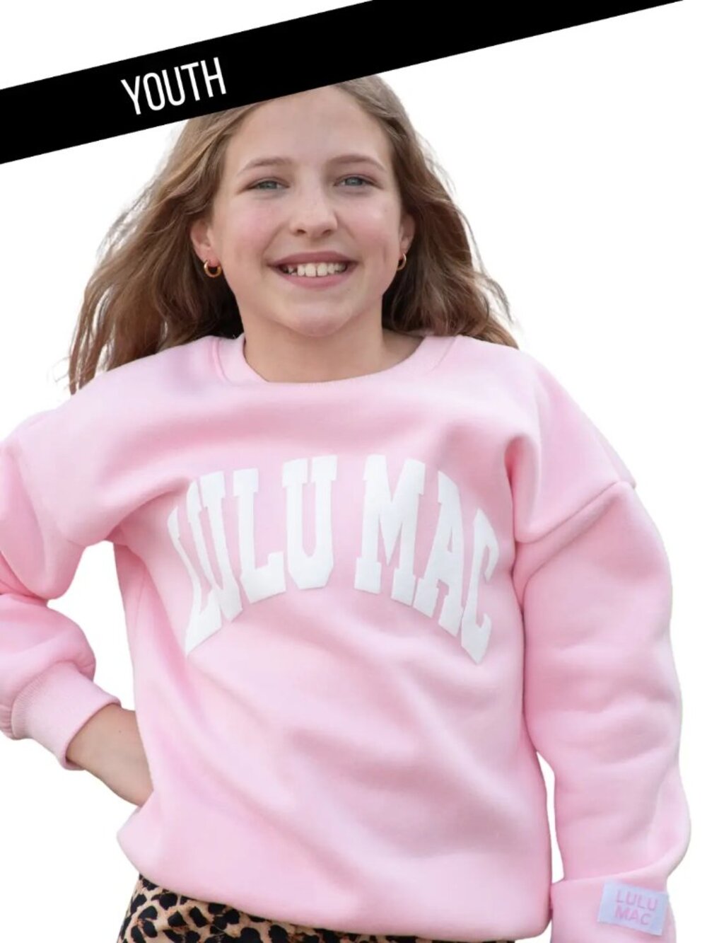 SALE Lulu Mac Youth Sweatshirt Pink NWT